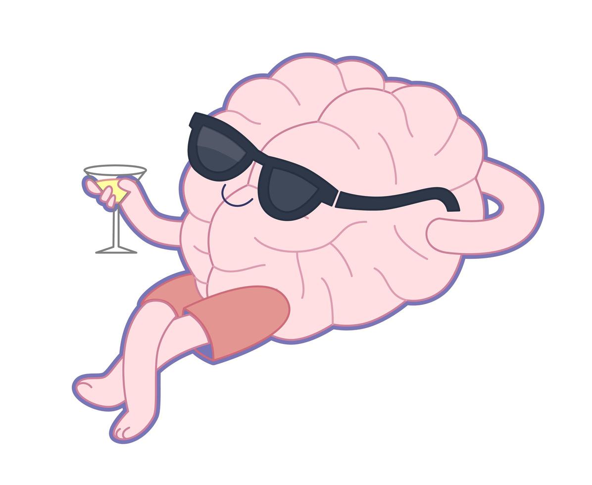 rilassarsi con un bicchiere di vermouth, brain collection vettore
