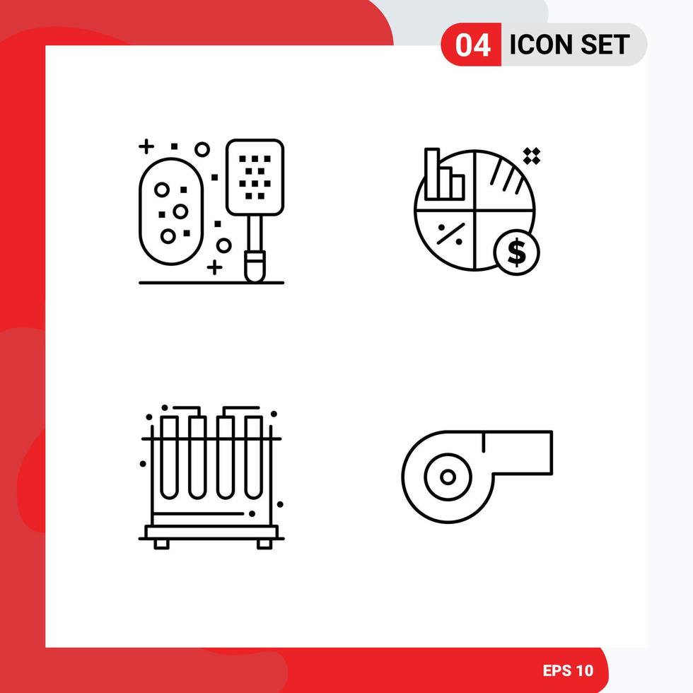 4 creativo icone moderno segni e simboli di bagno test doccia i soldi sport modificabile vettore design elementi