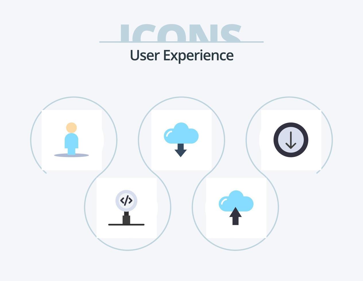 utente Esperienza piatto icona imballare 5 icona design. fuori uso. Scarica. caricamento. fuori uso. nube vettore