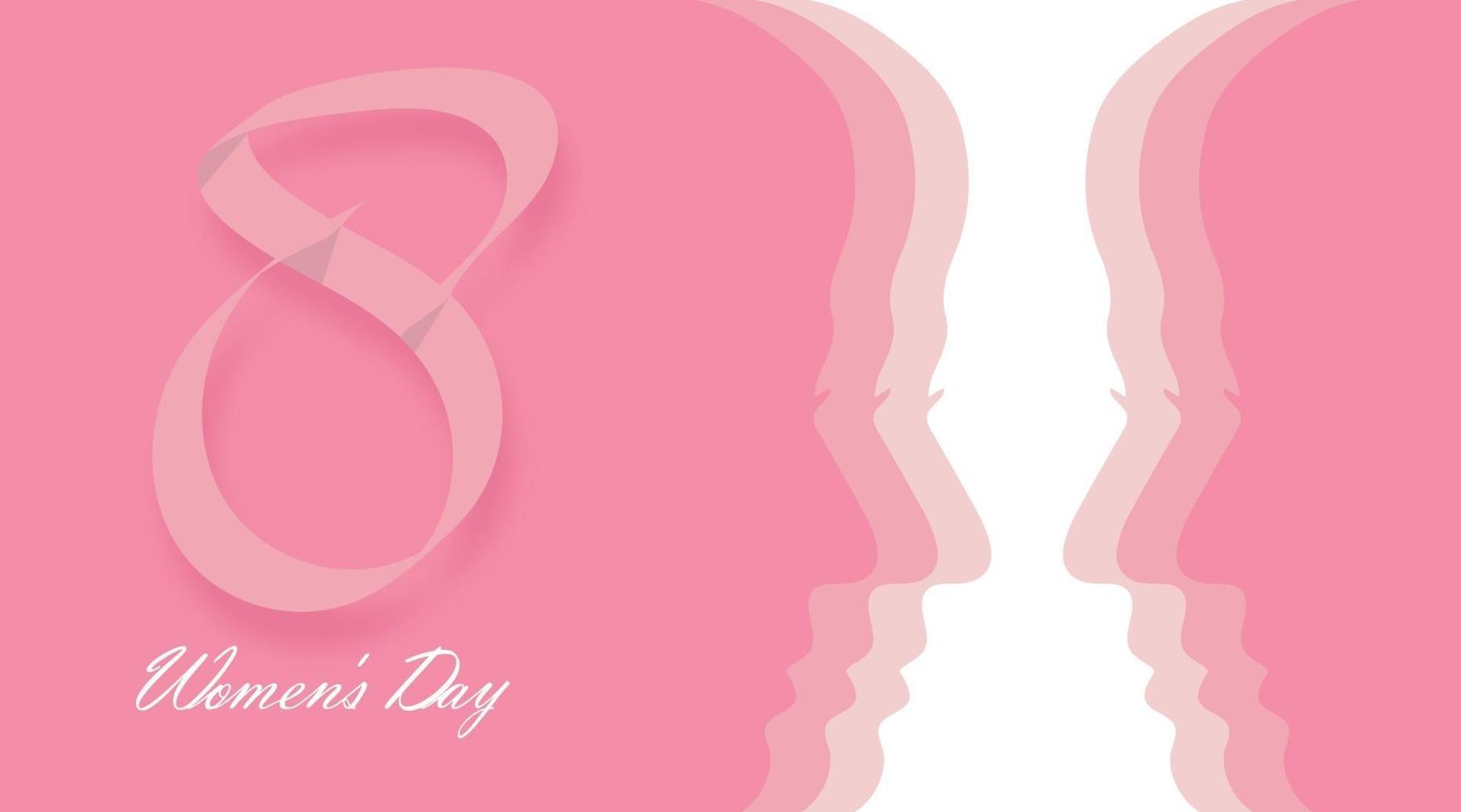 felice giornata internazionale della donna l'8 marzo sfondo di design. Illustrazione vettoriale 3D