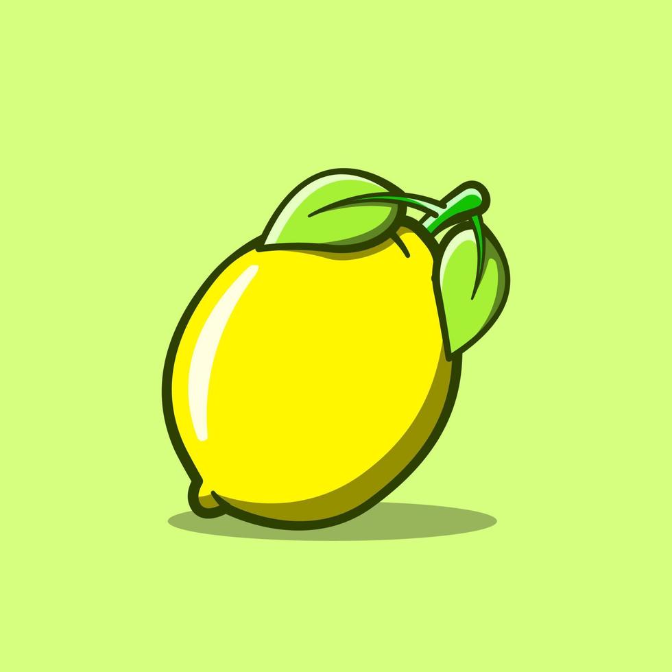 carino disegno illustrazione di Limone frutta su isolato sfondo vettore