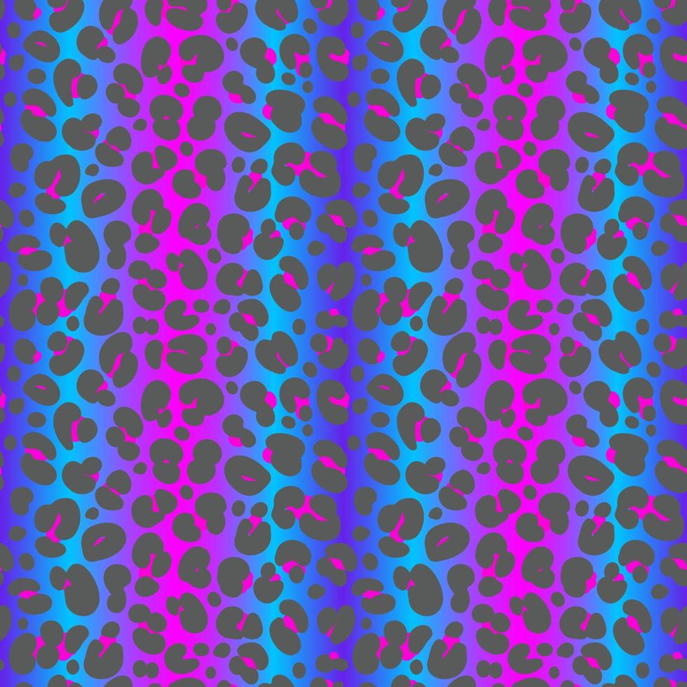 modello senza cuciture leopardo al neon. sfondo maculato di colore brillante. stampa animale di vettore arcobaleno.