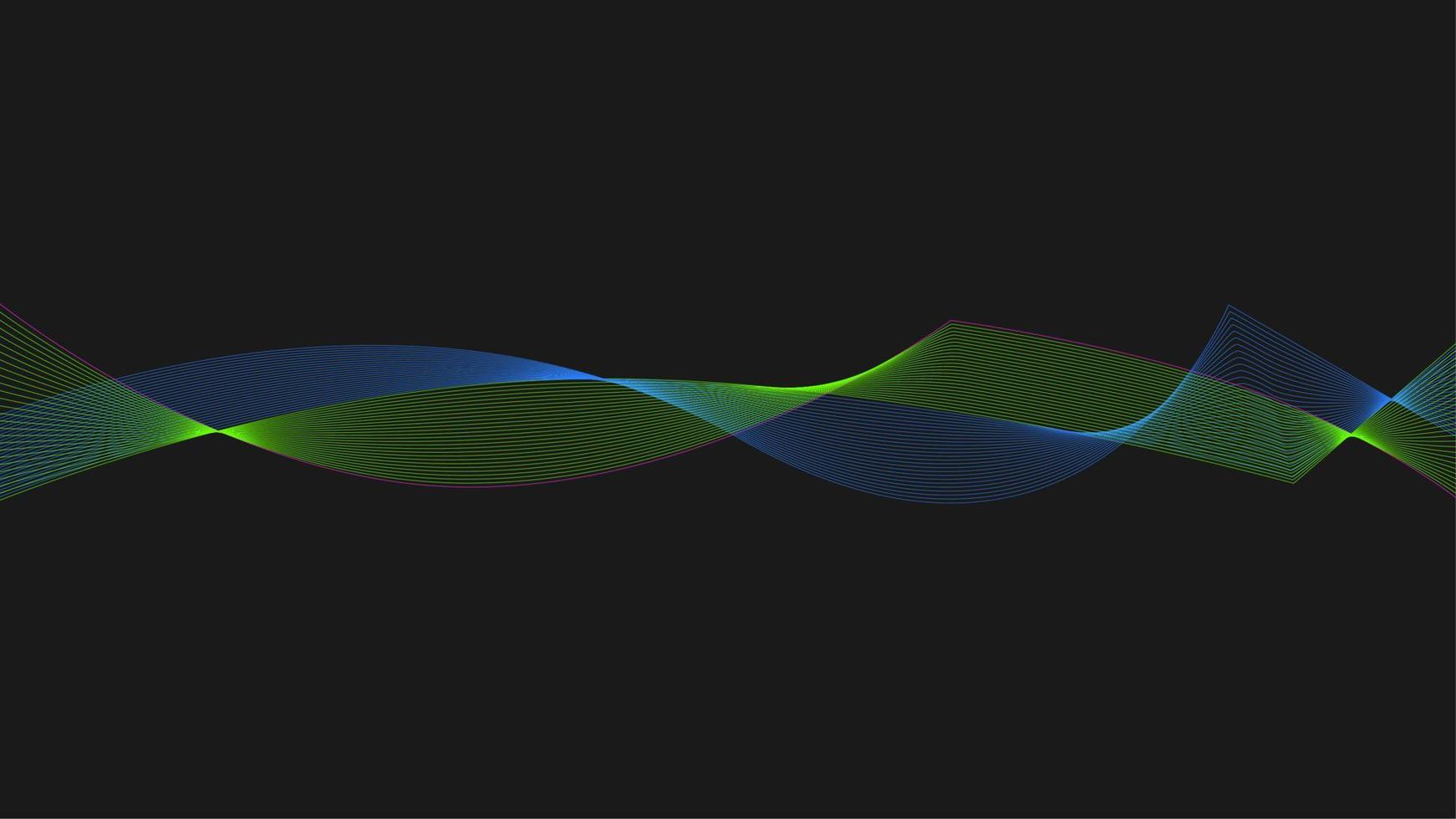 astratto futuristico onda scienza, tecnologia bandiera con blu griglia Linee su nero sfondo. moderno tecnologia design. dinamico lineare onde vettore