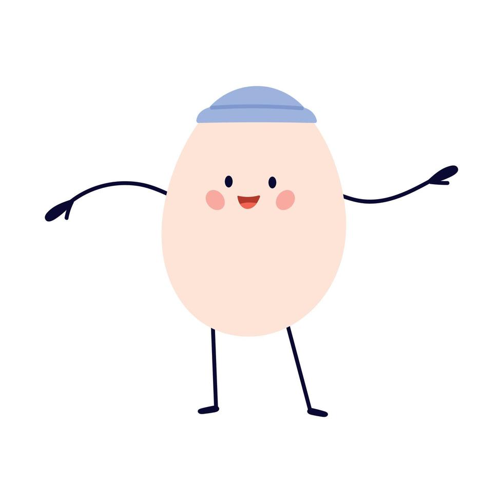 uovo personaggio per Pasqua o uova giorno. carino cartone animato divertente persona. vettore isolato illustrazione