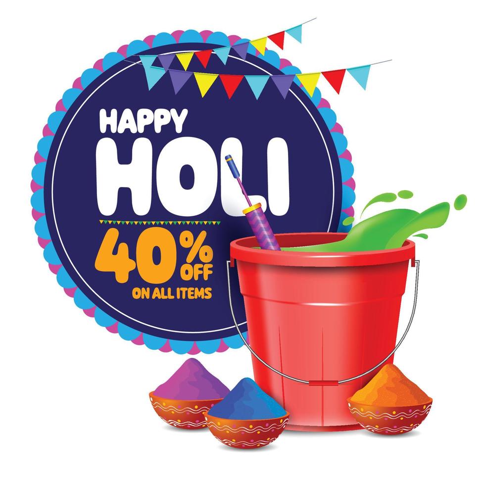 vettore illustrazione di contento holi vendita sconto concetto con holi festivo elementi