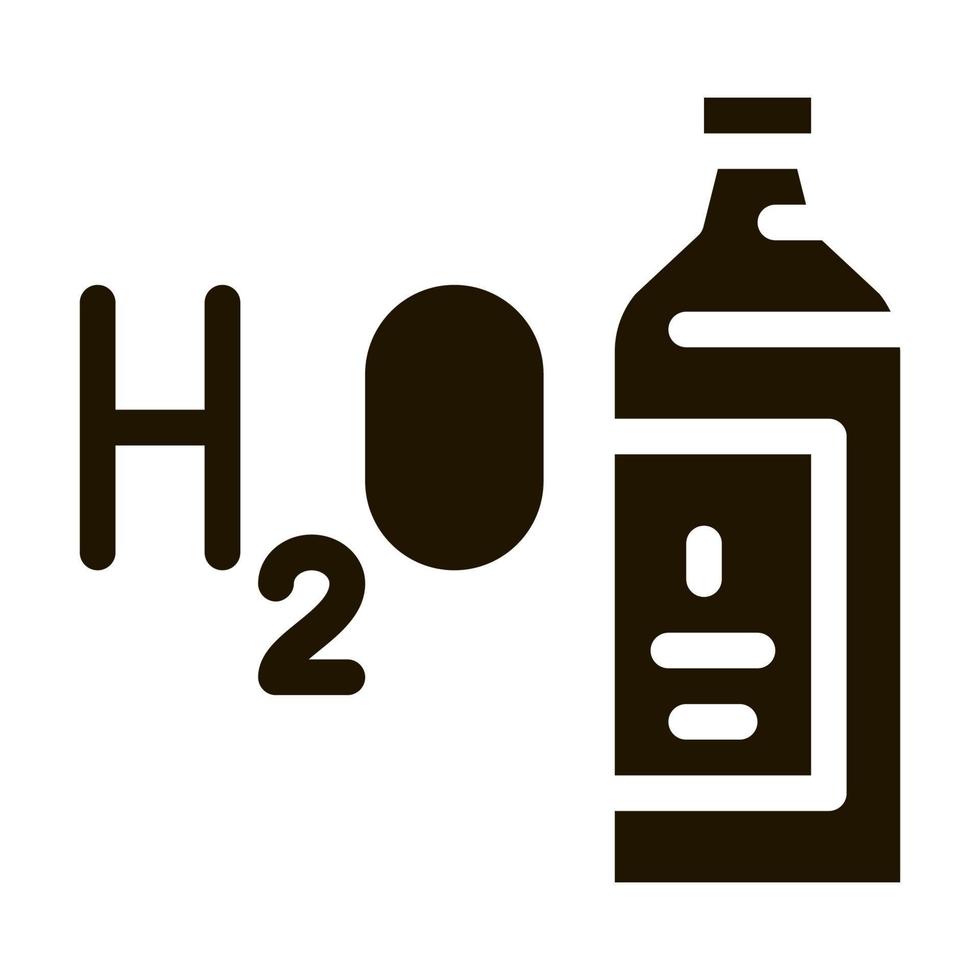 acqua h2o bottiglia icona vettore glifo illustrazione
