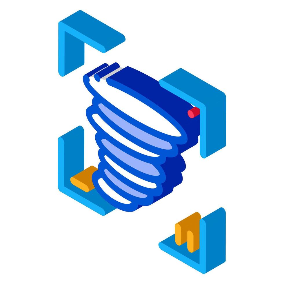 video tornado isometrico icona vettore illustrazione
