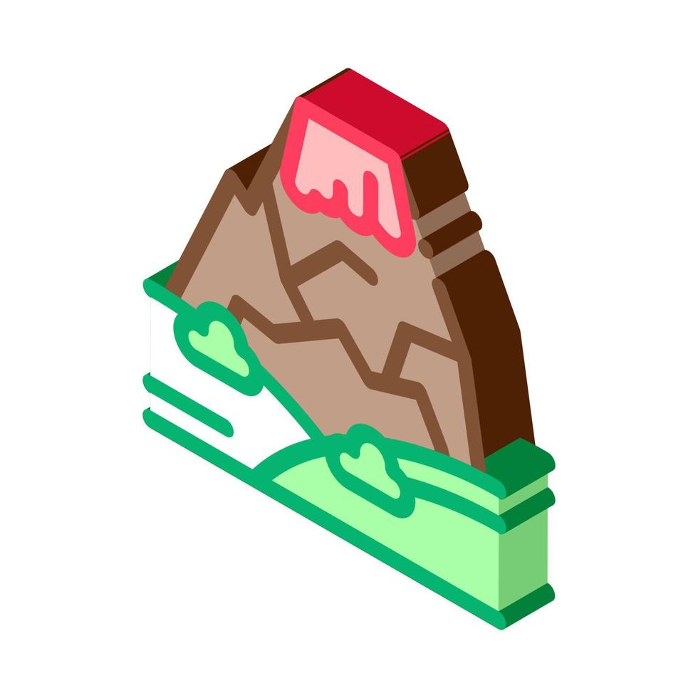 montagna concetto isometrico icona vettore illustrazione