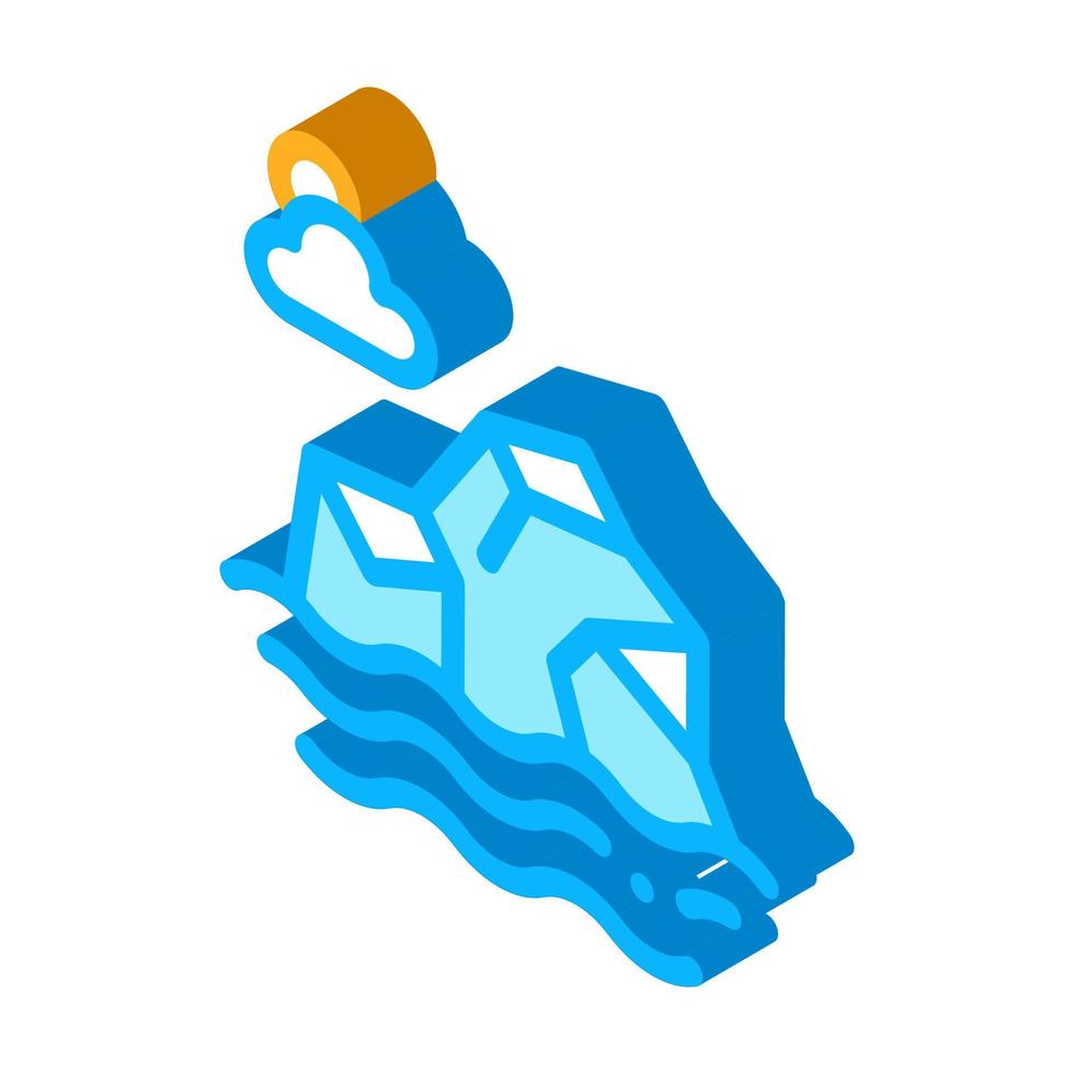 iceberg nel mare isometrico icona vettore illustrazione