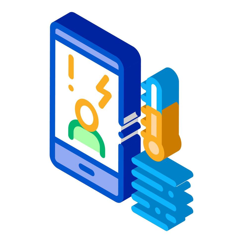 temperatura Telefono isometrico icona vettore illustrazione