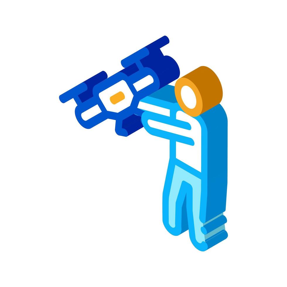 umano hold fuco isometrico icona vettore illustrazione