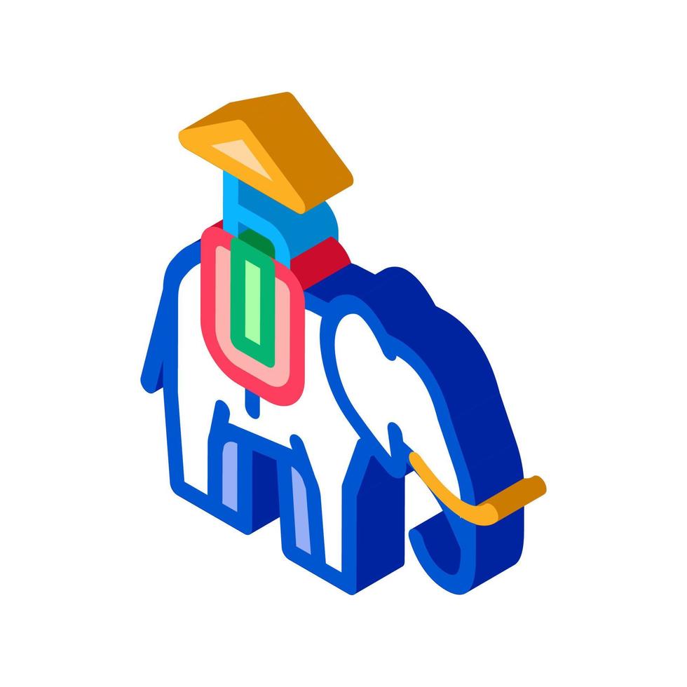 elefante per escursioni isometrico icona vettore illustrazione