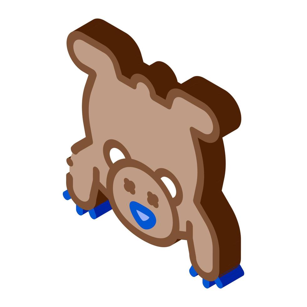 orso pelle isometrico icona vettore illustrazione
