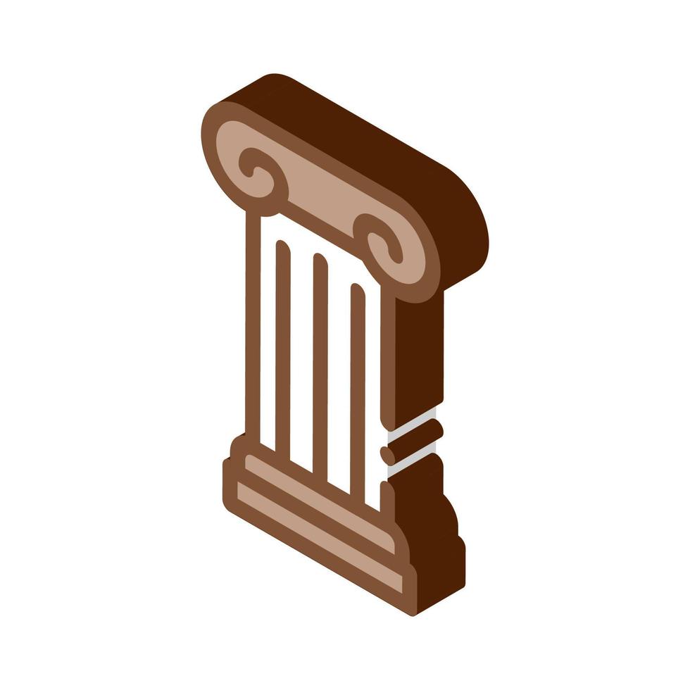 antico colonna isometrico icona vettore illustrazione