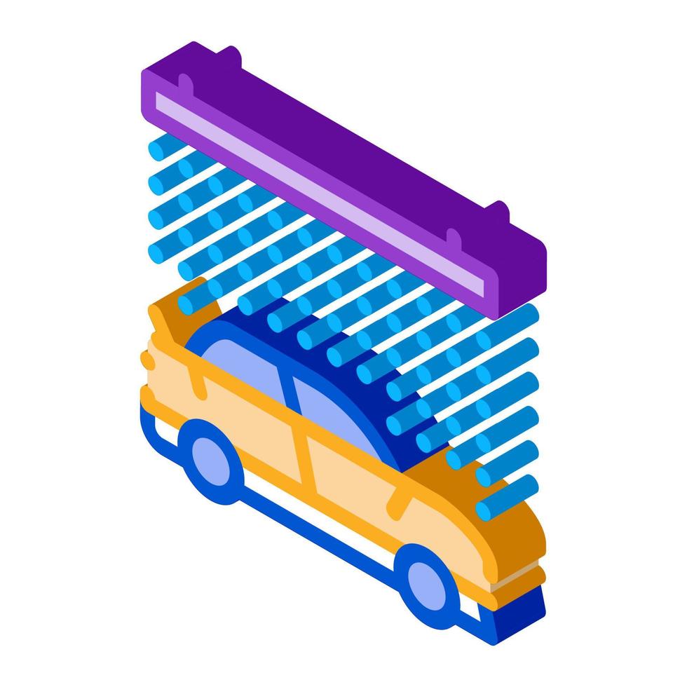 continuo auto lavare isometrico icona vettore illustrazione