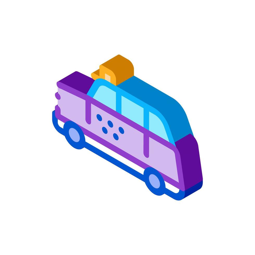 autobus Taxi isometrico icona vettore illustrazione