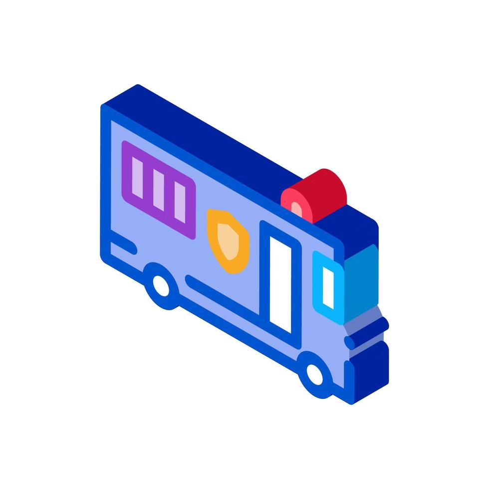 mobile autobus isometrico icona vettore illustrazione