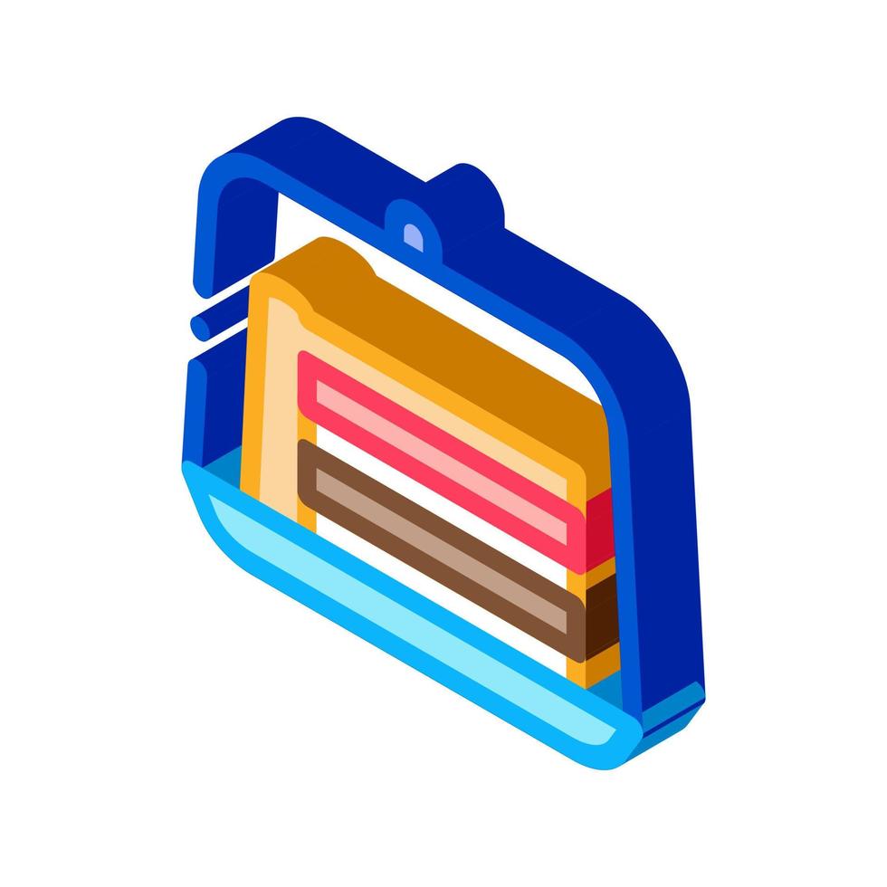 torta fetta isometrico icona vettore illustrazione