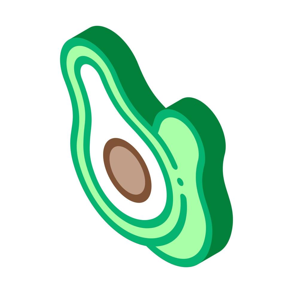 tagliare avocado isometrico icona vettore illustrazione
