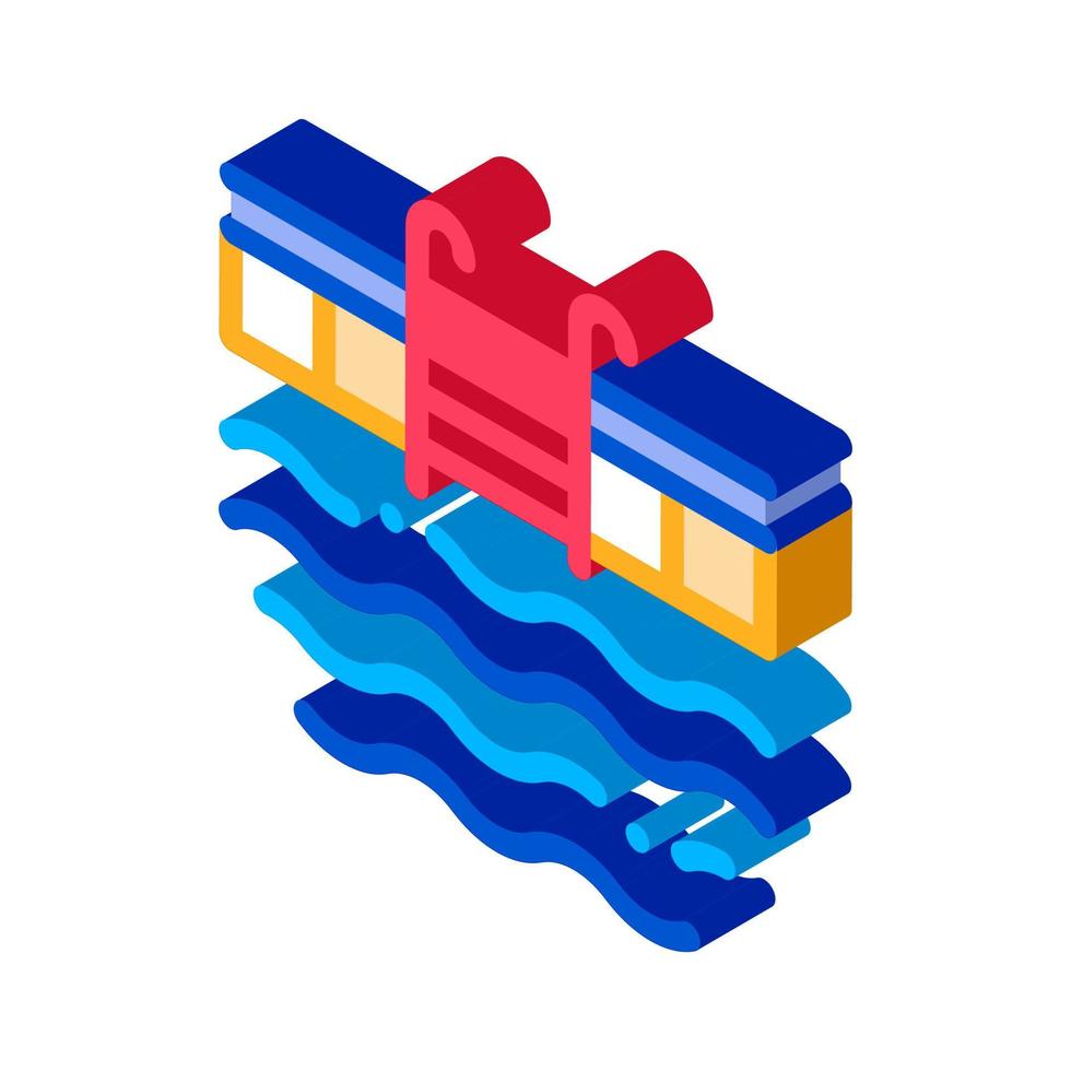 piscina scala isometrico icona vettore illustrazione