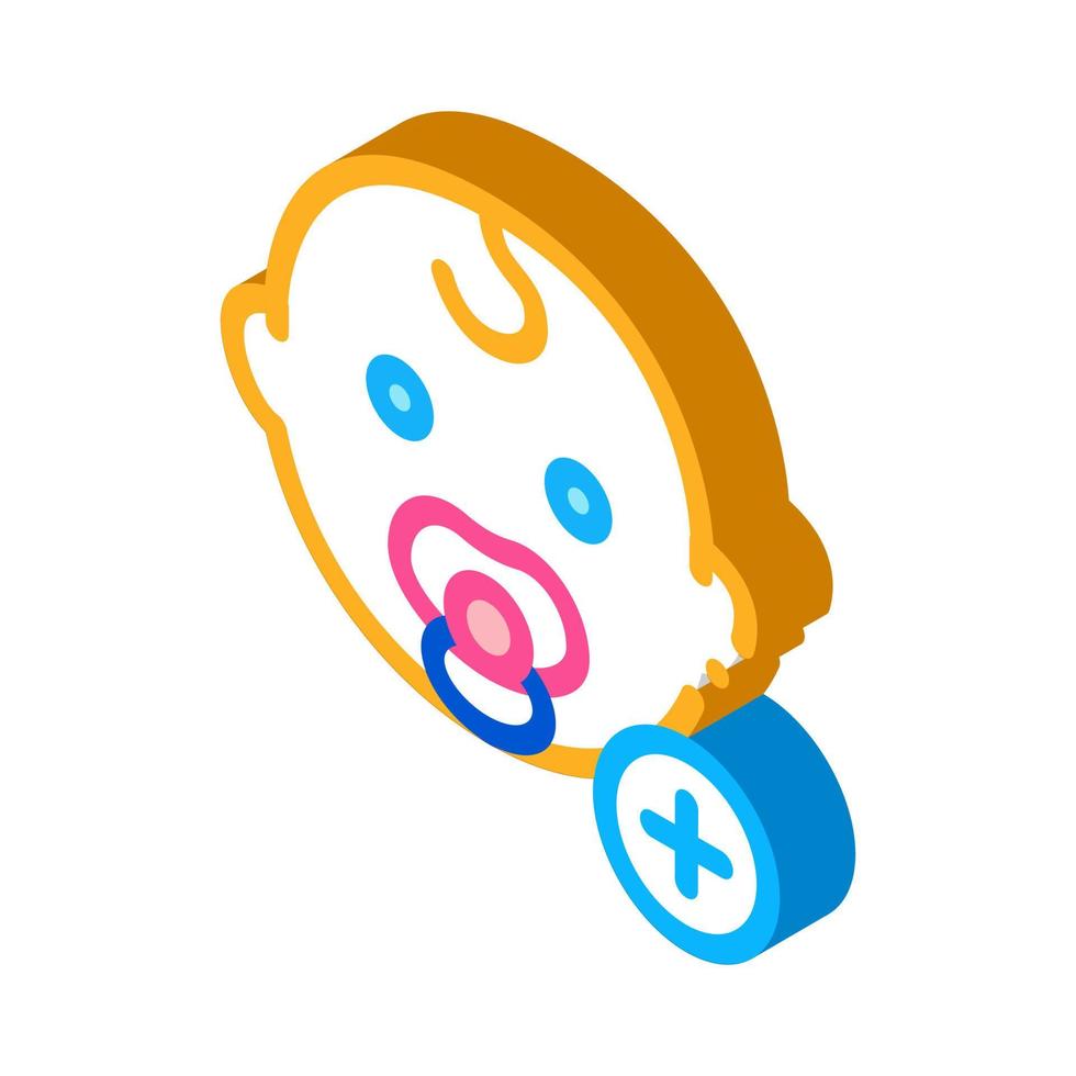 neonato bambino bambino piccolo isometrico icona vettore illustrazione