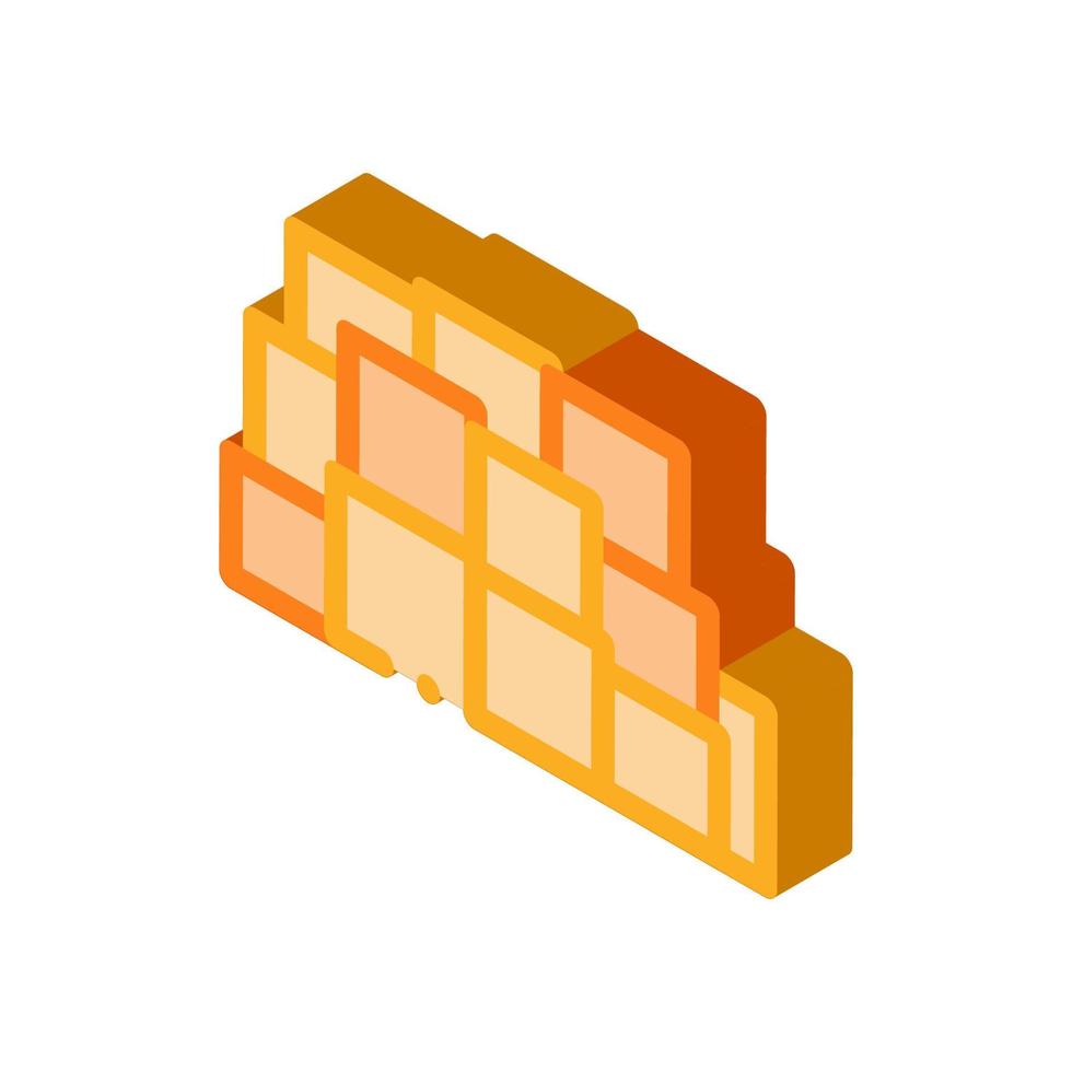 montagna di formaggio cubi isometrico icona vettore illustrazione