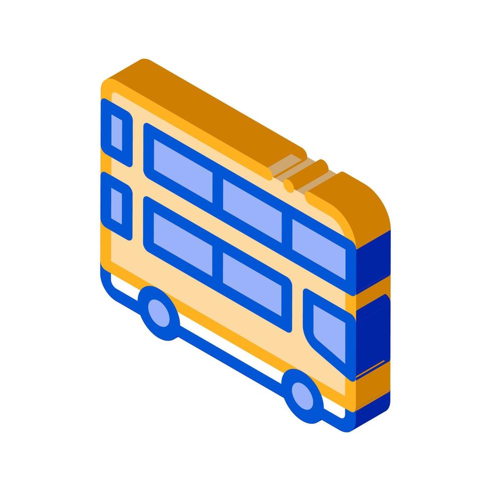 pubblico trasporto autobus a due piani autobus isometrico icona vettore illustrazione
