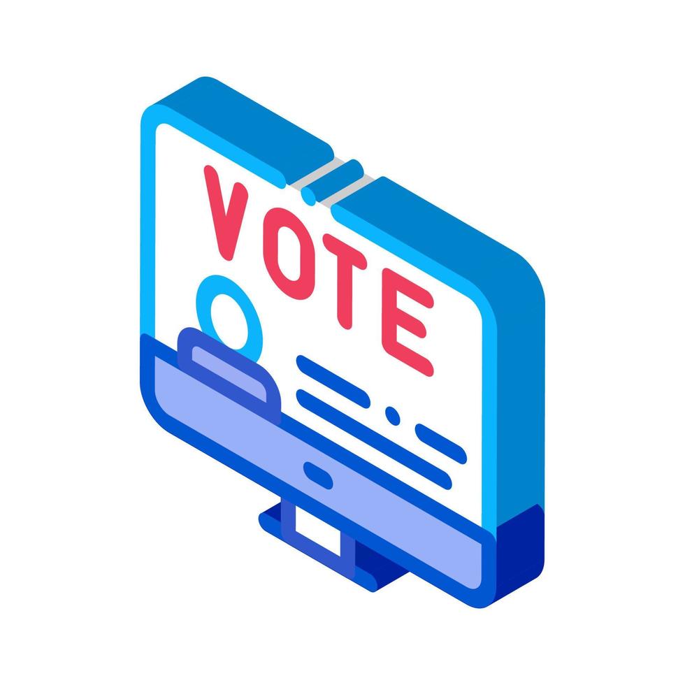 votazione computer informazione isometrico icona vettore illustrazione