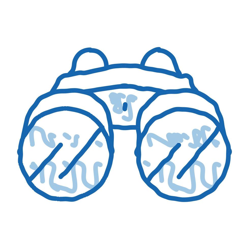 binoculare attrezzo scarabocchio icona mano disegnato illustrazione vettore