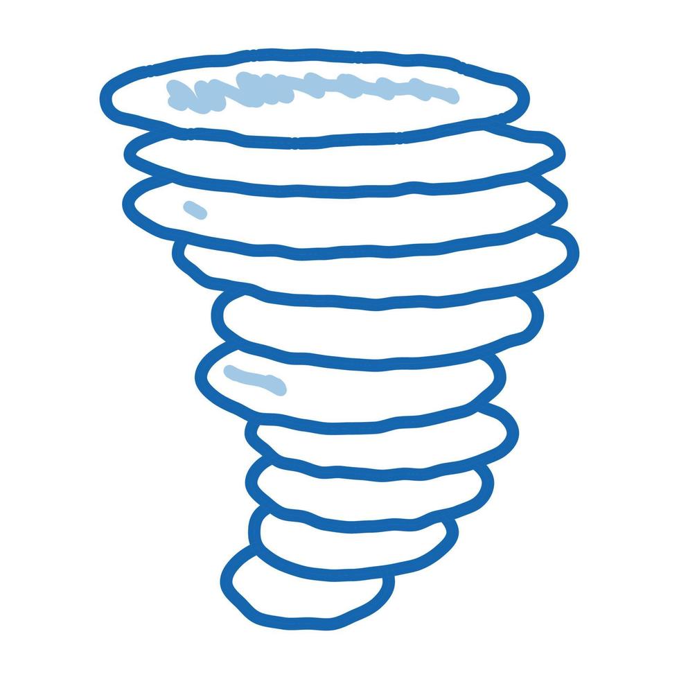 tornado uragano scarabocchio icona mano disegnato illustrazione vettore