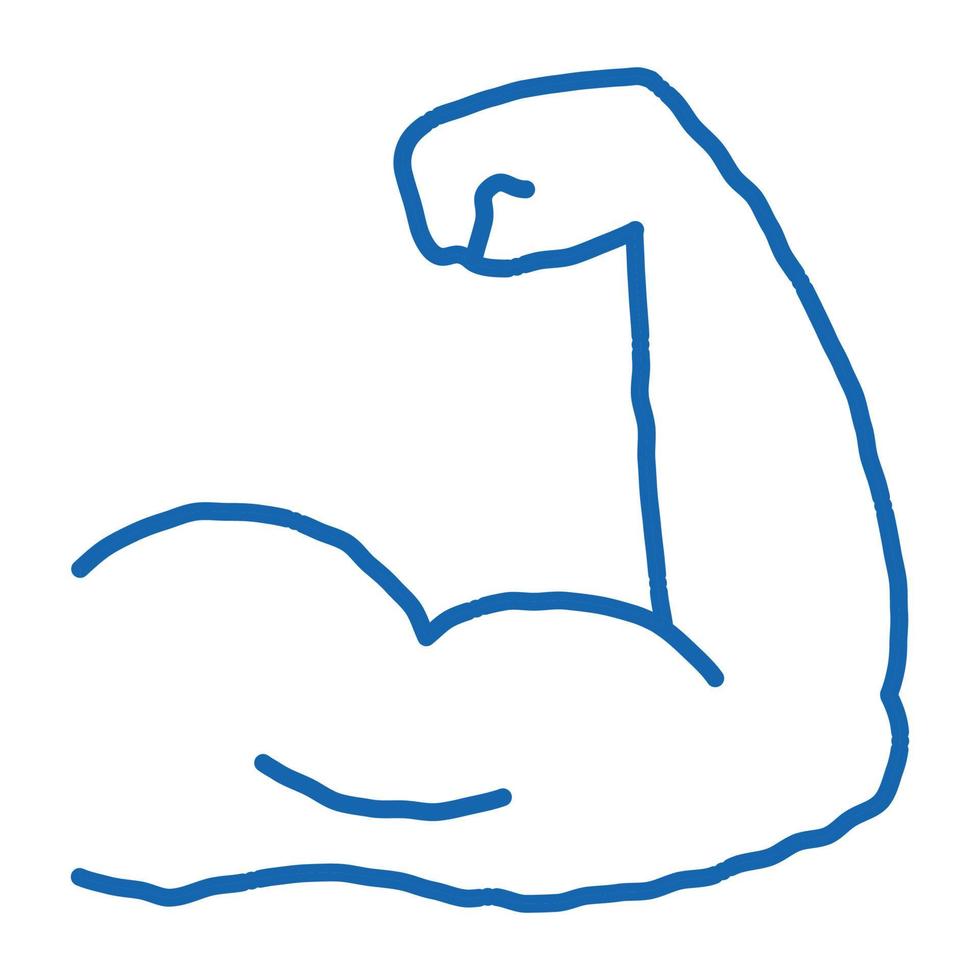 braccio muscoli scarabocchio icona mano disegnato illustrazione vettore