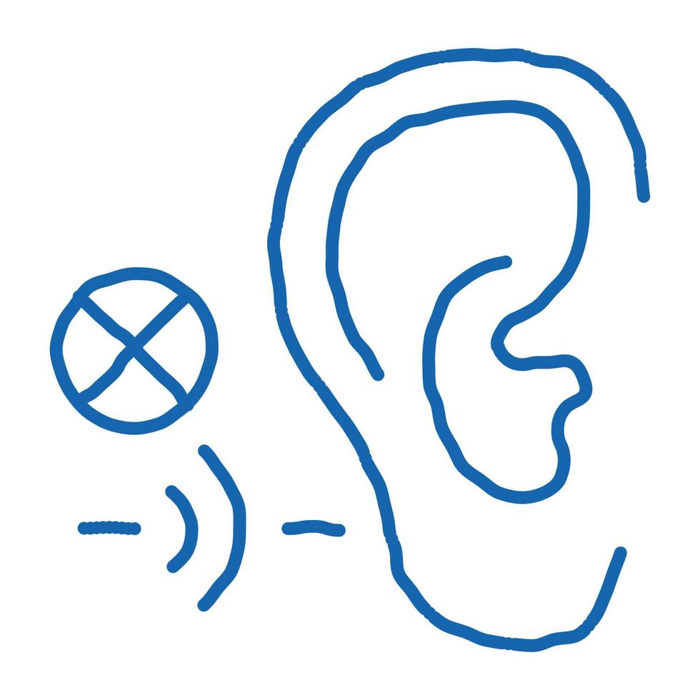 udito menomazione scarabocchio icona mano disegnato illustrazione vettore