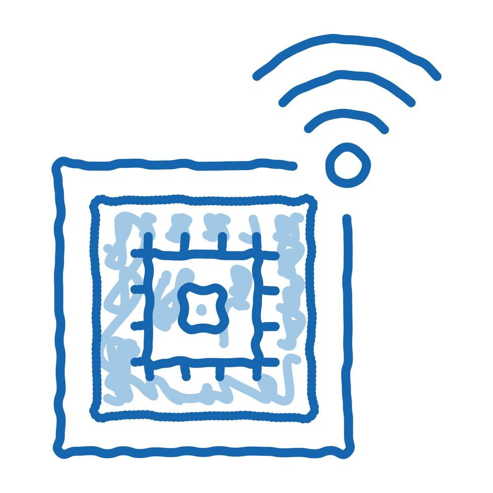 microchip scarabocchio icona mano disegnato illustrazione vettore