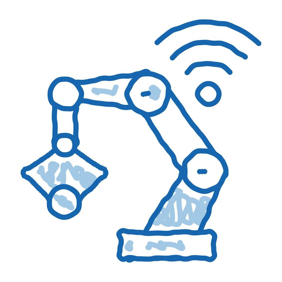 inteligente robot scarabocchio icona mano disegnato illustrazione vettore