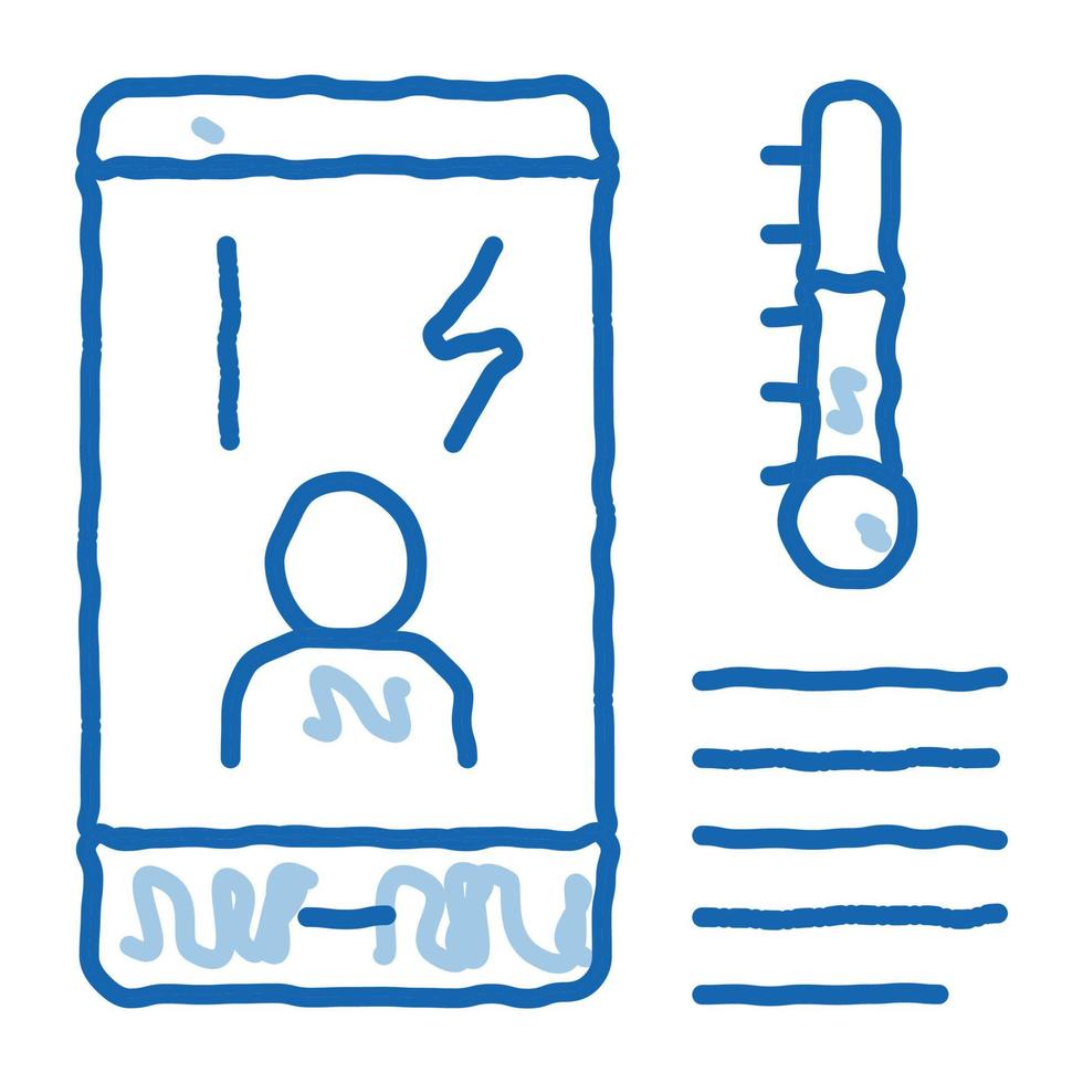 temperatura Telefono scarabocchio icona mano disegnato illustrazione vettore