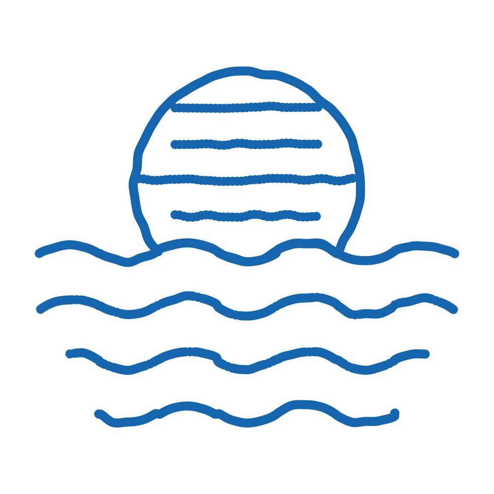palla su acqua scarabocchio icona mano disegnato illustrazione vettore