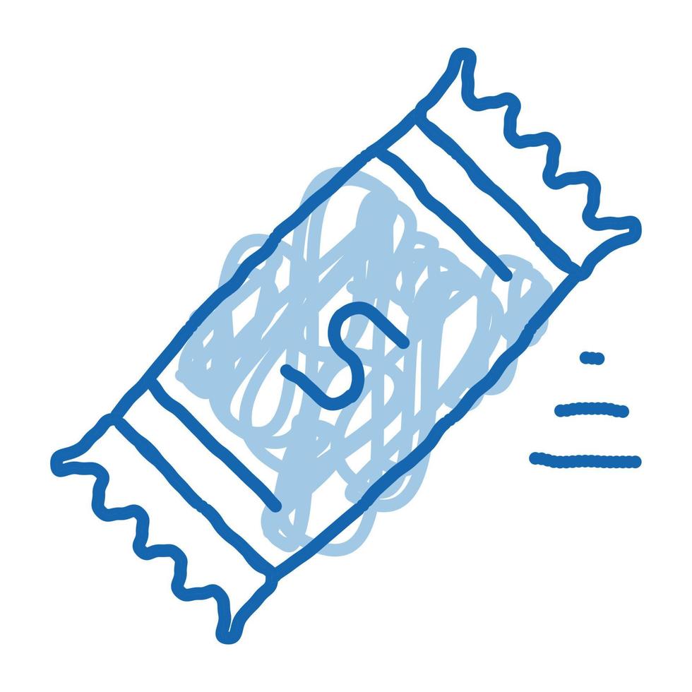 zucchero Borsa scarabocchio icona mano disegnato illustrazione vettore
