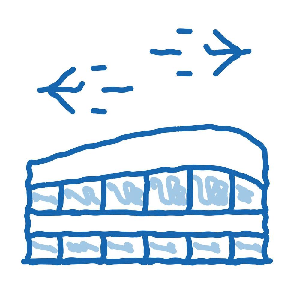 aeroporto edificio stazione scarabocchio icona mano disegnato illustrazione vettore