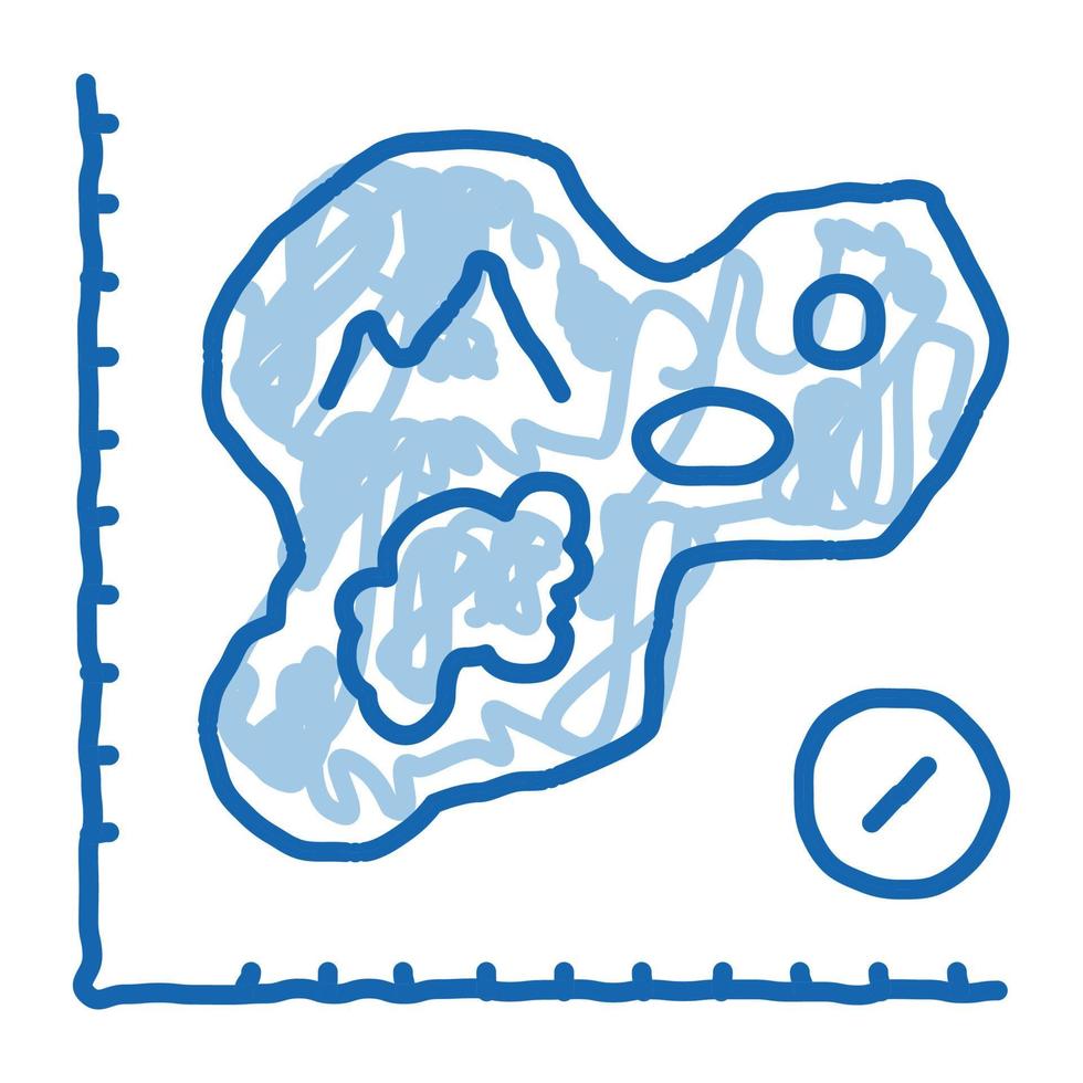 carta geografica di isola, cartografia scarabocchio icona mano disegnato illustrazione vettore