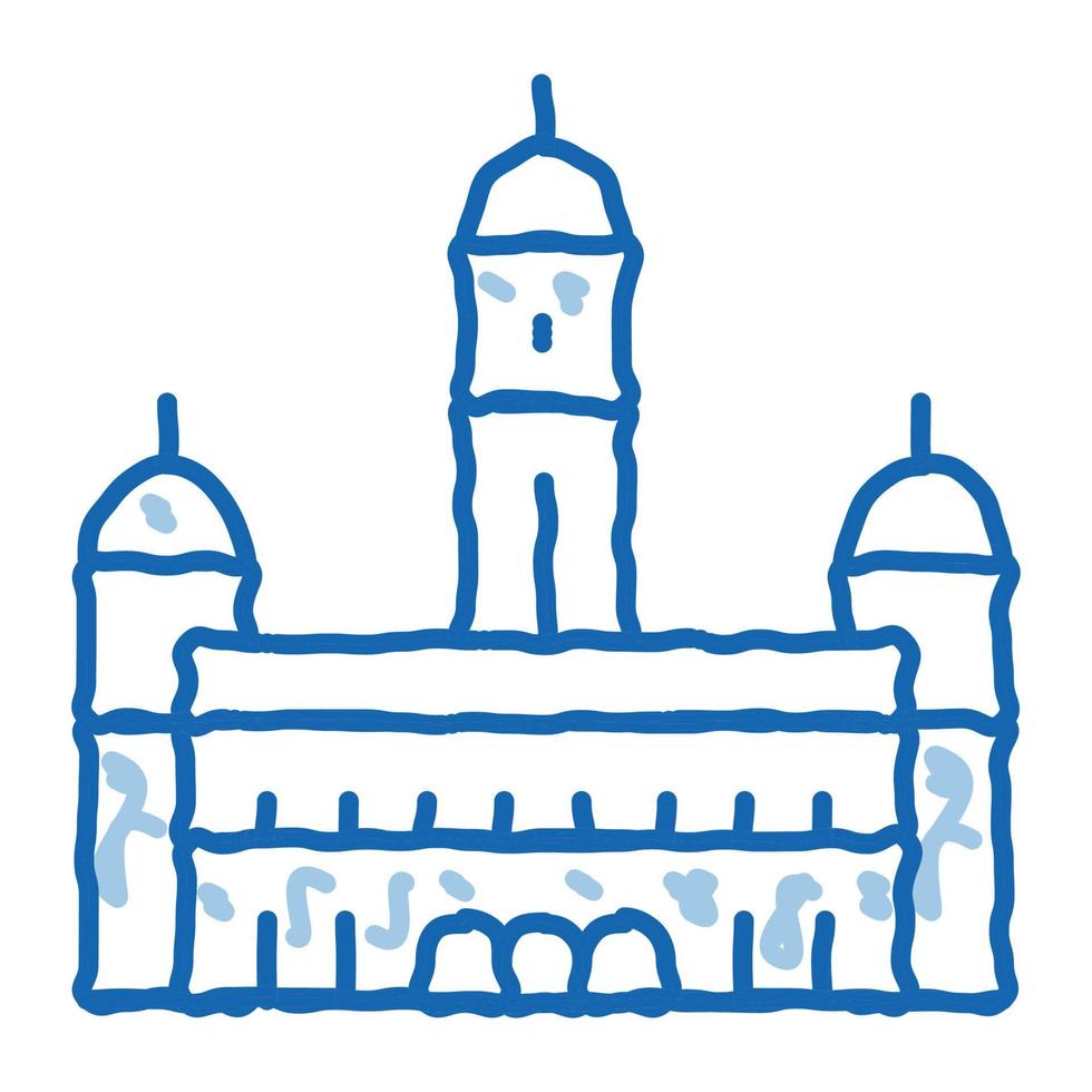 sultano palazzo abdul - samad scarabocchio icona mano disegnato illustrazione vettore