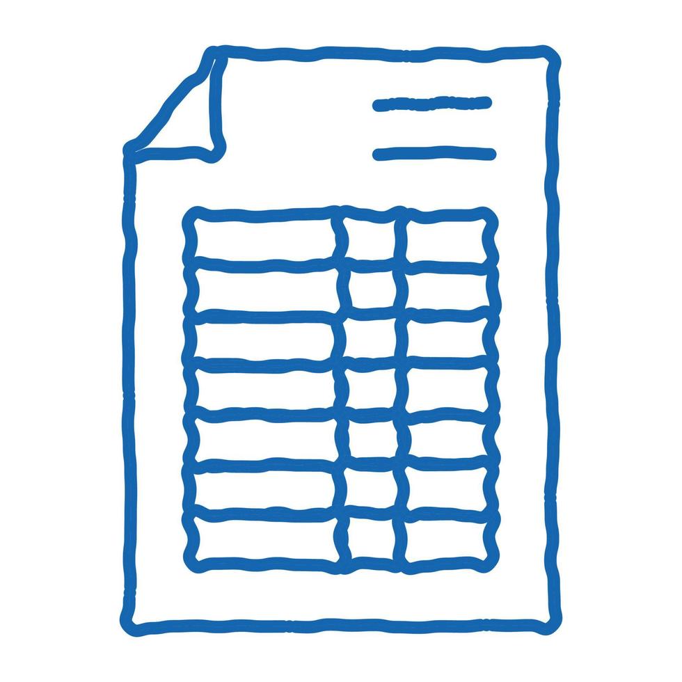 prezzo elenco finanziario documento file scarabocchio icona mano disegnato illustrazione vettore