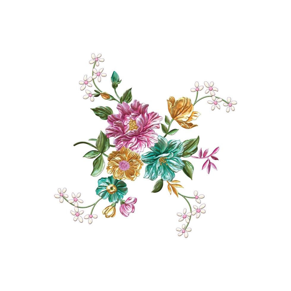 fiore illustrazione, botanico floreale sfondo, decorativo fiore modello, digitale dipinto fiore, fiore modello per tessile disegno, fiore mazzi di fiori, floreali nozze invito modello. vettore