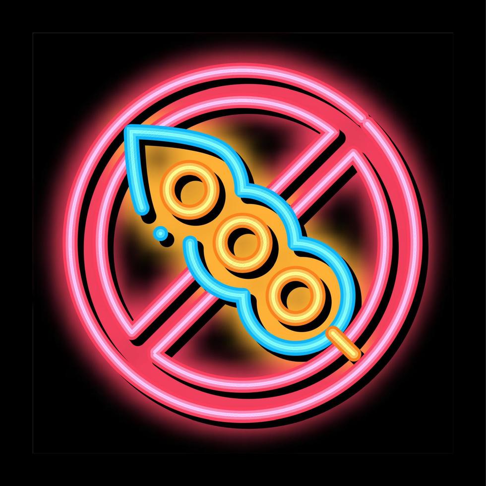 allergene gratuito trans Grasso neon splendore icona illustrazione vettore