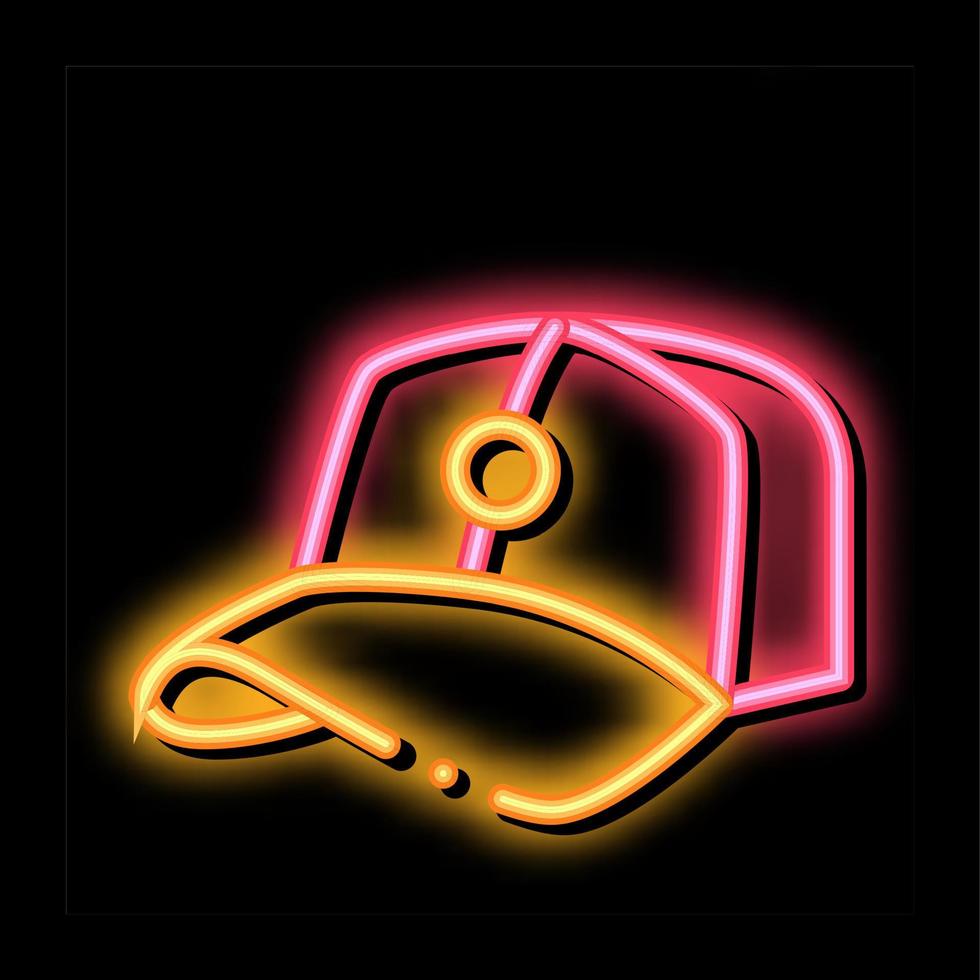 baseball berretto cappello neon splendore icona illustrazione vettore