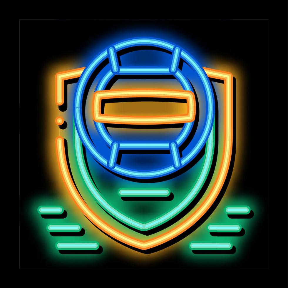 pallavolo squadra emblema neon splendore icona illustrazione vettore