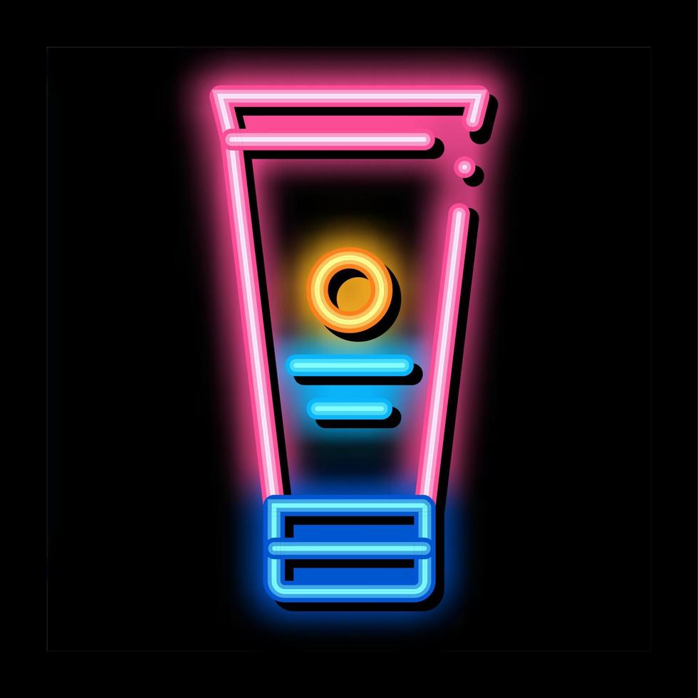 crema tubo neon splendore icona illustrazione vettore