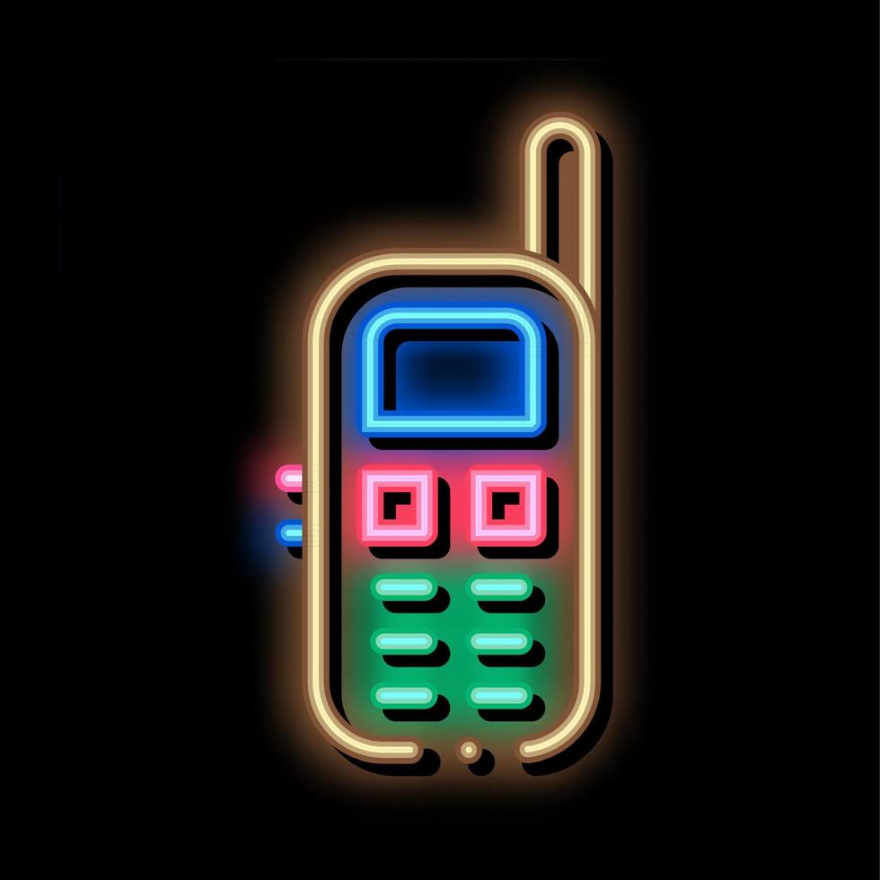 cellulare telefono simbolo neon splendore icona illustrazione vettore