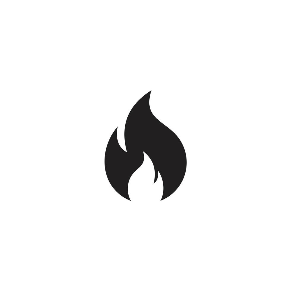 fuoco fiamma icona. nero icona isolato su bianca sfondo. fuoco fiamma silhouette. semplice icona. vettore