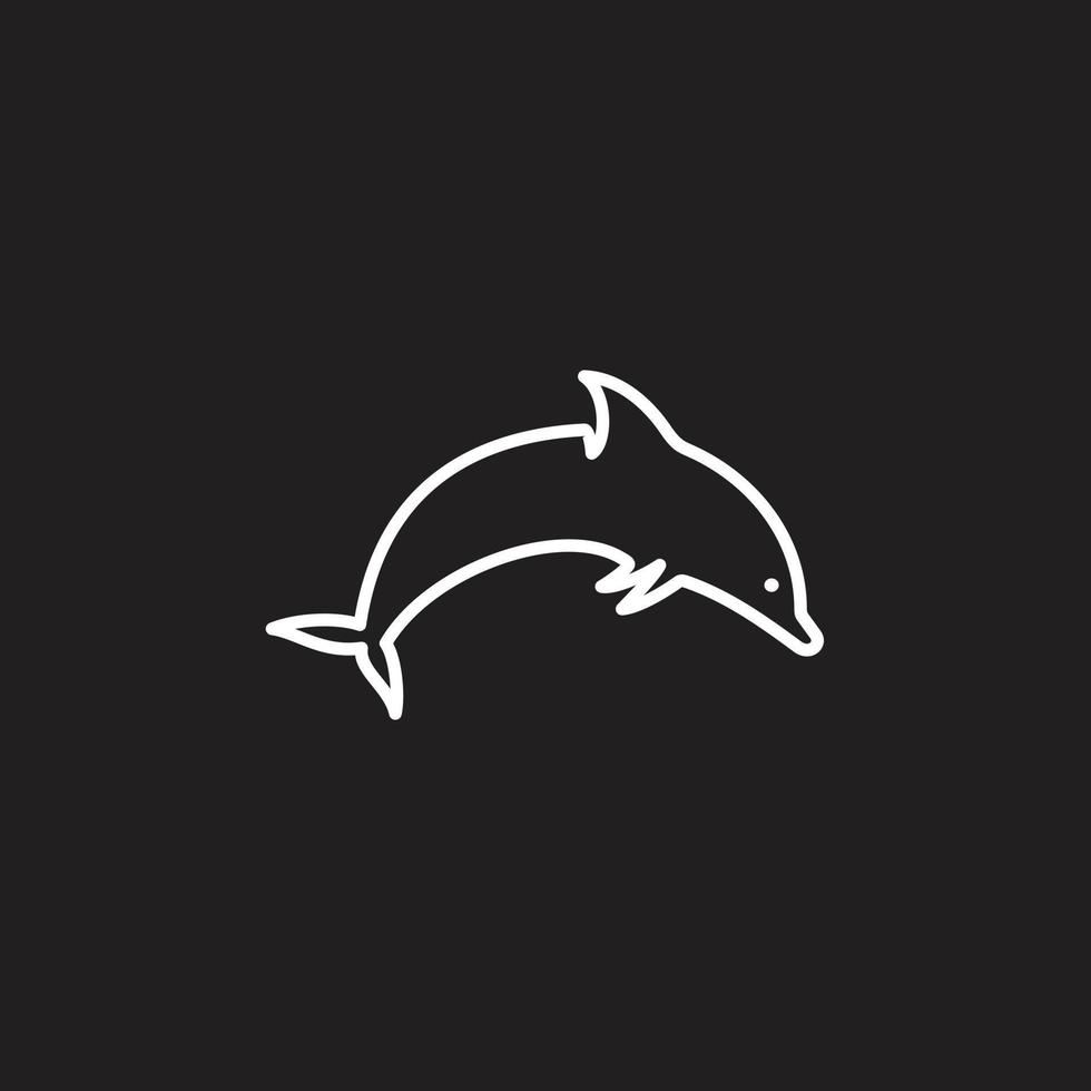 delfino saltare nel acqua linea arte logo design vettore ispirazione
