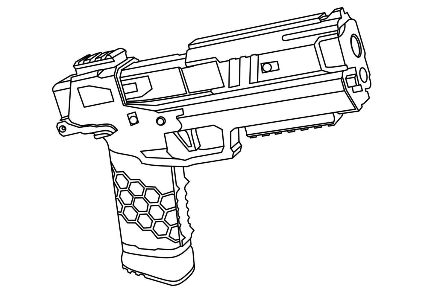 schizzo di un' pistola vettore